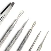 Set of 6 Beauty Premium Blackhead Comedone Acne Extractor Nail File Tweezer Tool