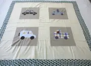 Handmade Machine sewing cotton patchwork applique 40"x 40"quilt top