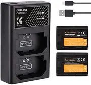 xinyee Camera Battery & Charger Kit with 2-slot Battery Charger + 2pcs NP-FZ100 Batteries 7.4V 2280mAh + Type-C Charging Cable Replacement for Alpha A7 III/A7R III(A7R3)/A9/a6600/a7R IV/a9