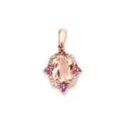 14k Rose Gold Morganite u0026 Real Diamond Pendant