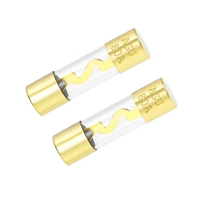 Cartridge Fuses 80A DC12V 10x38mm Fast Blow Amplifier Glass 2pc