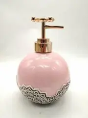 Ceramic Antique Tap Nozzle Design Liquid Soap Dispenser Pink 350 ml