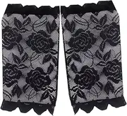 [Garneck] Gloves Women's Uv Protection Sun Block Driving Gloves Fingerless Lace Detail