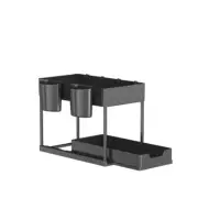 Kitchen Organiser Spice Rack Home Storage Stand Shelf Drawer Black