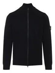 [Stone Island] Stone Island-Cardigan In Lana A Collo Alto Con Zip-Uomo L