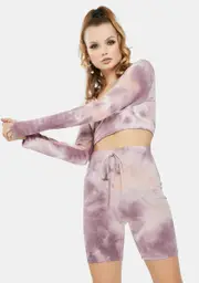 La Z Girl Tie Dye Lounge Shorts Set