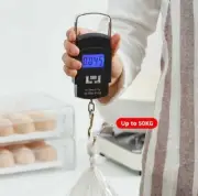 1pc Black 50kg Portable Electronic Express Delivery Scale Hook Mini Scale