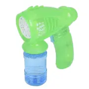 Light Up Bubble Blaster Toy, Green, W/ Solution, for Kids Ages 3+