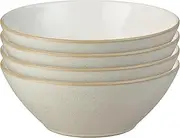 [Denby] Impression Cream Cereal Bowls Set of 4 - Dishwasher Microwave Safe Crockery - Ceramic Stoneware Tableware Soup Bowls