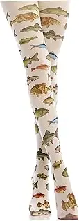 [Whyzsjnclg] Funky Tights, Patterned Tights Colorful Tropical Fish Printed 120D Fun Tights for Women Soft Tights with Designs for Girl