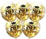 DIWULI Number Balloons 80 Gold - 80th Birthday Decorations Balloons 12 Inch, Hap