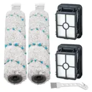2 Pcs Brush Rolls + 2 Vacuum Filters for Bissell Crosswave Max 2554 2590 2593