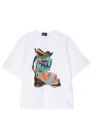 [kolor] Ski Boot Print Tee White