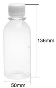 150 ml Transparent Plastic Lab PET bottles with scale 5/10 pcs