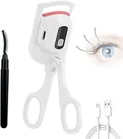 Heated Eyelash Curler, vvallis Electric Eyelash Curlers with Eyelash Brush, Rechargeable Eyelash Heated Curler, Eyelash Curler Kit for Natural Curling with 3 Heating Modes… (Pearl White)