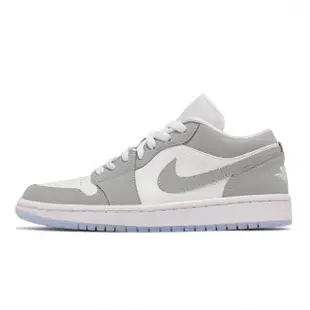 【NIKE 耐吉】休閒鞋 W Air Jordan 1代 女鞋 小Dior 低筒 喬丹 AJ1 果凍底 白 灰(DC0774-105)