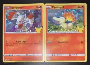 2021 McDonalds Pokemon 25th Anniversary Cards HOLO SCORBUNNY & HOLO CYNDAQUIL