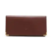 Cartier Cartier Mustline Two-fold Wallet Bifold Long Billfold Leather Bordeaux G