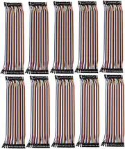 HOMSFOU 10pcs Breadboard Jumper Wires 40p 20cm Colorful Easy to Use Solderless High Reliability