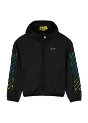 Off-white Kids Arrow Rainbow Hooded Shell Jacket (4-10 Years) - Black - 10YR (10 Years) 10YR (10 years)