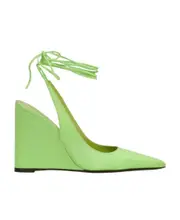 By Far Vaughn Tie-Fastening Wedge Pumps 36,37 Green