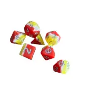 Dungeons Dragons Yellow Orange White 7 piece Dice Set DnD