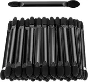 50 PCS Professional Disposable Dual Side Sponge Eyeshadow Brush, Double Head Eye Shadow Brushes Makeup Applicator Cosmetic Tools Disposable Eyeshadow Applicator, Flat Handle Black