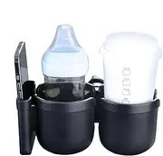 Stroller Cup Holder | Durable Cup Holder with Clamp,Water Cup Holder Secure and Stable Fixing, Cup Holder 360° Rotation with Non-Slip Gasket