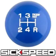 BLUE/WHITE FING FAST SHIFT KNOB 5 SPEED SHORT THROW SHIFTER LEVER 3/8X24" K06