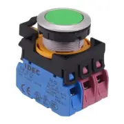 IDEC CW Series Green Metallic Momentary Flush Push Button Switch 1NO-2NC IP65