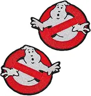 [Tuyatezhi] 2 Pieces Compatible with Ghostbusters Halloween Patch Tactical Embroidered Emblem Fastener Hook & Loop Applique Military Funny Patches for Backpacks,Hats,Clothes,Jeans,Jacket,Vest,Bags,Caps