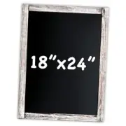 Magnetic Wall Chalkboard 18" x 24" - Non-Porous - Solid Pine Wood Whitewashed