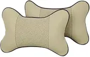 1PC Neck Pillow Bone Car Care Car Auto Seat Head Neck Rest Cushion Headrest Pillow Pad Headrest Neck Pillow Seat Cover #RJ1(Khaki)