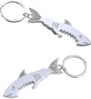 Shark Bottle Opener Novelty Metal Bottle Openers Keyring Beer Bottle Opener2pcs Silver