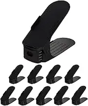 Shoe Slot Organizer Shoe Organizer, Modern Shoe Storage | Adjustable Shoe Stacker, Double Deck Shoe Rack Holder for Closet Organization, Black Shoe Slot Space Saver