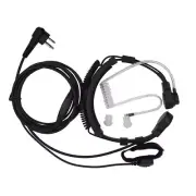 2Pin Throat Microphone Covert Acoustic Tube Earpiece for Motorola Two Way Radio