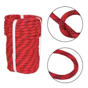 3/8" × 100' Braid Polyester Rope Arborist Tree Climbing Rope 3520Lbs Red & Black