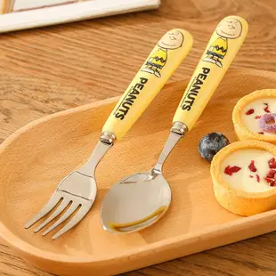⭐SNOOPY 史努比 不鏽鋼 陶瓷 湯匙 叉子 餐具 水果叉 可愛湯匙