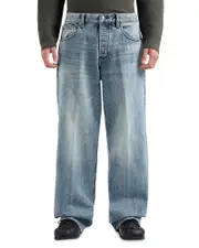 Emporio Armani Relaxed Fit Stonewashed Jeans in Blue