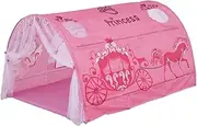 2 in 1 Dome Fun Play House Portable Children's Indoor Tent with Sea World Princess Cart Patterns Room Decorations(Pink-3)