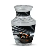 Burial Urns For Human Ashes Formula One Car Speeding On Track (3 Inch) Pack Of 1