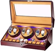[CFZSALK] Automatic Watch Winder Box 6+10 Watch Storage Box Piano Paint Finish Built-in Illumination for Man Women Watches Watch Winder Display Watch Box Case Watch Storage KeYJ