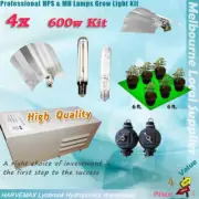 [4x] Sets Of Hydroponics 600W Lighting Kit MH HPS Ballast Grow Light Hood Kit