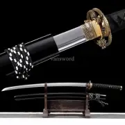 Japanese Katana High Manganese Steel Battle Ready Brass Tsuba Sword Full Tang.
