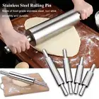 Stainless Steel Rolling Pin Pasta Cookies Pastry Pizza Dough Roller Baking Tool-