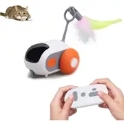 Smart Interactive Cat Toy with Two Adjustable Speeds, USB Rechargeable Remote Control (Orange)
