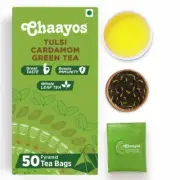 Chaayos Tulsi Cardamom Green Tea Herbal Green Tea Detox Green Tea Bags 50 Bags
