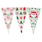 100pcs Piping Bags Triangle Decoration Christmas Cookies Candies Packaging Bags