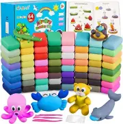 CiaraQ Air Dry Clay - 64 Colors DIY Modeling Clay Kit with Sculpting Tools, Soft