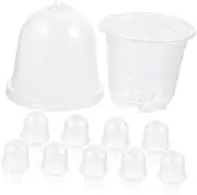 BESPORTBLE 1Set Transparent Plastic Nursery Pots with Lid Durable Moisture Control Seedling Containers for Home Gardening for Seedlings Vegetables and Succulents